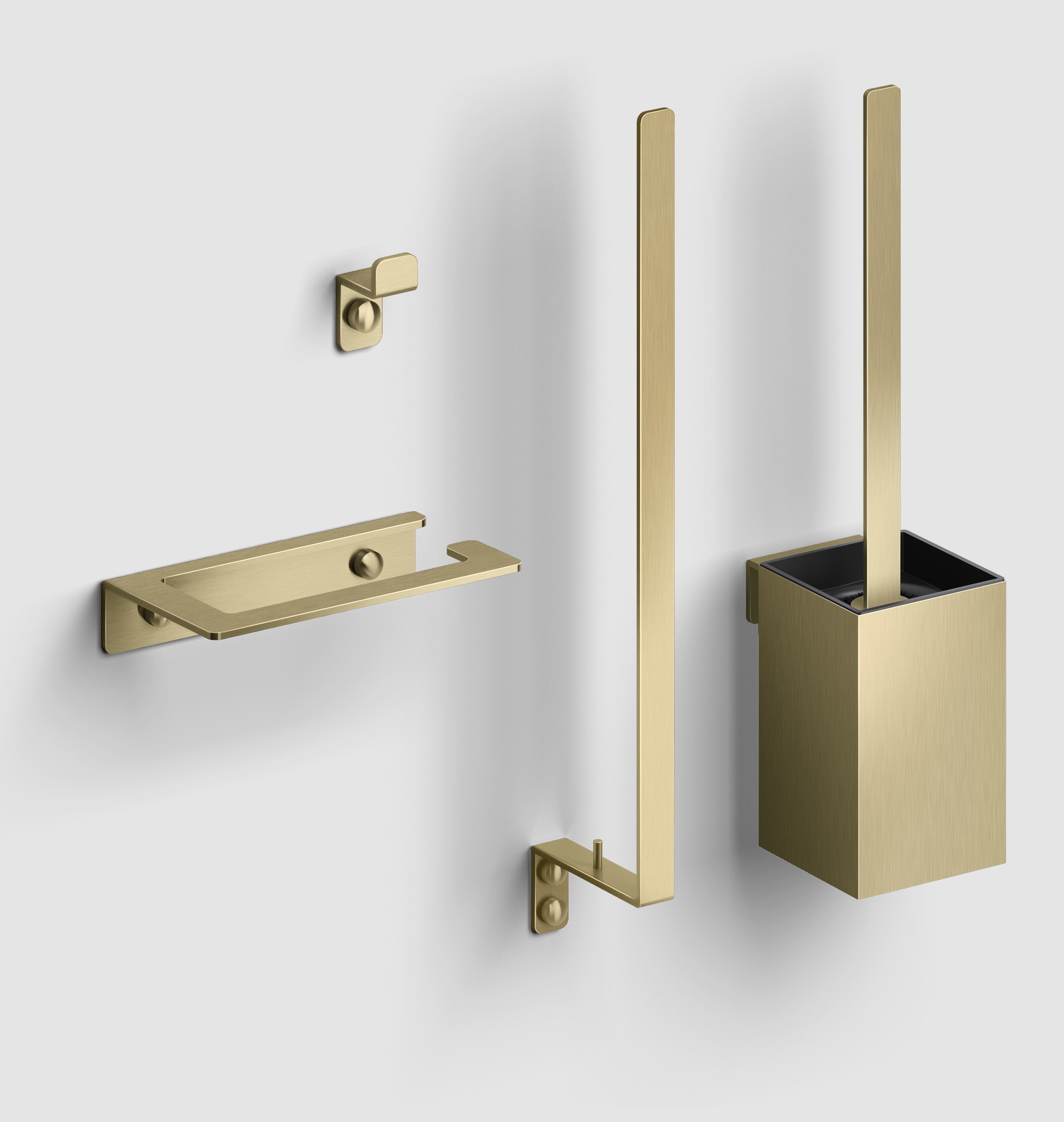 Clou Fold toilet accessoireset goud geborsteld PVD